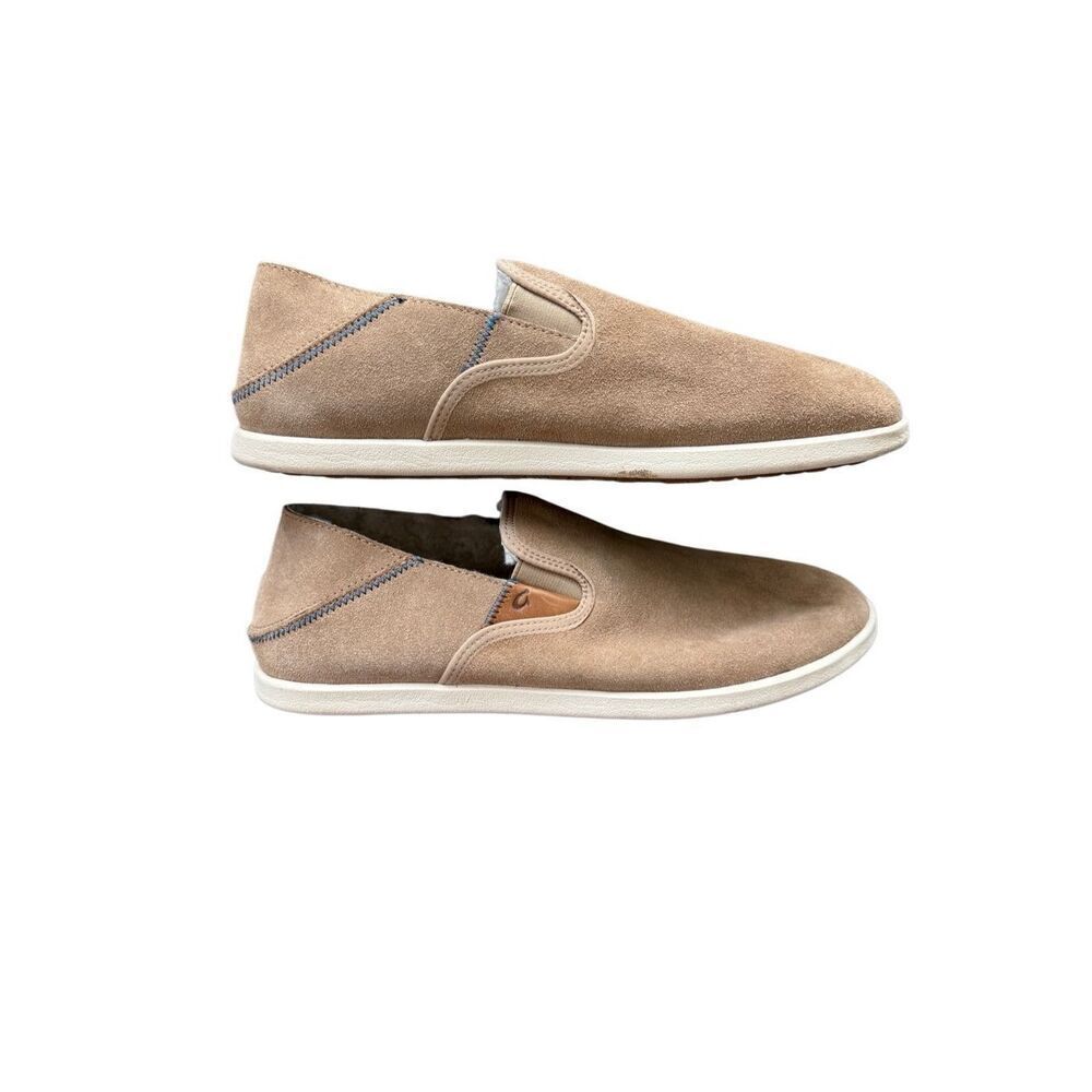 OluKai Mens Tan Suede Hele Malie Slip-On Loafer Shoes Size 10M - Picture 2 of 15
